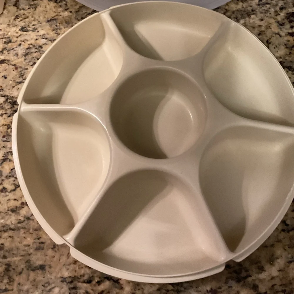 Large Tupperware Divided Veg & Dip Container Tray